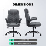 Garvee Sedia da Ufficio SP-VC in Pelle PU Grigia, Ergonomica e Regolabile, per Ufficio e Casa - Grigio