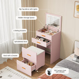 Garvee Vanità con 3 Cassetti Design Elegante Ampio Spazio Colore P0nk per Camera da Letto - Pink