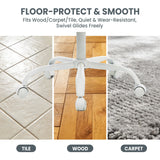 Garvee Sedia Ufficio Strisce Tessuto, Armless, Comfort Imbottito, Metallo Bianco, Regolabile Altezza, Girevole 360°, Piccoli Spazi, Casa e Studio - Gray