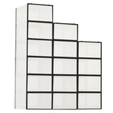 Garvee Scatole Trasparenti per Scarpe Pieghevoli in ABS Nero 15 PCS, Organizzatore per Armadio Ventilato Impilabile - 15Pcs，Black