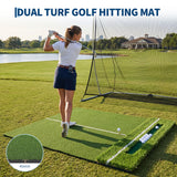Garvee Tappeto Da Golf 5x4ft Con Doppio Erboso, Base EVA 10mm, 3 Tee, Indoor E Outdoor, Verde