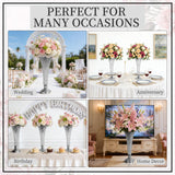 Garvee Centrotavola Matrimonio 4 Pz Vasi Tromba Metallo Argento 20 Pollici Decorazione Feste Casa - Silver