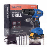 Garvee Trapano Avvitatore a Percussione a Batteria 18 V 60 N·m con Mandrino 13 mm, Batteria 2 Ah e Caricatore - blue