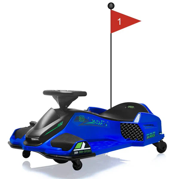 Garvee Kids Drift Go-Kart electric 24V - Telaio in metal, per star, blu - Perfect experience of drifting all'aperto for children.
