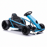Garvee Go-Kart Elettrico 24V con 2 Motori 300W per Bambini 6-12 Anni Outdoor, Telaio Nylon, Nero, 110x77x54 cm - Blu