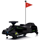 Garvee Kids Drift Go-Kart elettrico 24V - Telaio in metallo, per esterni, nero - Elegante go-kart elettrico per nuovi avventurieri. - Nero