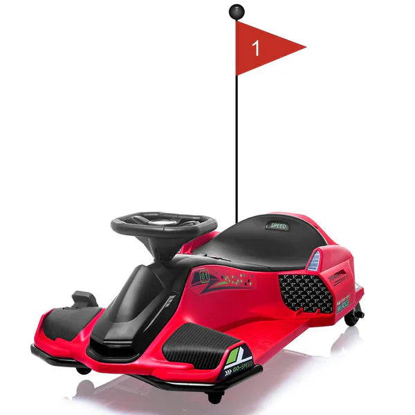 Garvee Kids Drift Go-Kart elettrico 24V - Telaio in metallo, per esterni, rosso - Divertimento e avventura per giovani conducenti