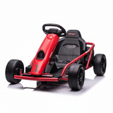 Garvee Go-Kart Elettrico 24V con 2 Motori 300W, Sedile Ampio, Derapate Sicure, Outdoor per Bambini 8-12 Anni, Nero - Rosso
