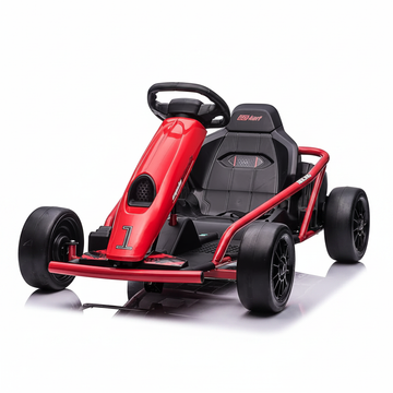 Garvee Go-Kart Elettrico 24V con 2 Motori 300W, Sedile Ampio, Derapate Sicure, Outdoor per Bambini 8-12 Anni, Nero