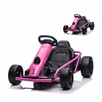 Garvee Go-Kart Elettrico 24V con 2 Motori 300W, Velocità 13 Km/h, Sedile Ampio, Sicurezza con Cintura, Outdoor per Bambini 6-12 Anni, Nero, 110x77x54cm