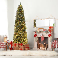 Albero di Natale Garvee 230cm con supporto in metallo - Illuminazione LED bicolore con 8 modalità per una magica atmosfera natalizia