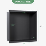 Nicchia Doccia Garvee in Acciaio Inox 30,5x30,5 cm Nero per Bagno Moderno, Drenaggio Ottimale, Facile Installazione, Design Elegante - Nero Opaco