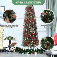 Albero di Natale Garvee 230cm con supporto in metallo - Illuminazione LED bicolore con 8 modalità per una magica atmosfera natalizia