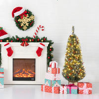 Albero di Natale vintage Garvee da 145 cm con struttura in metallo, 300 LED, 8 modalità, spina UE e base con morsetto