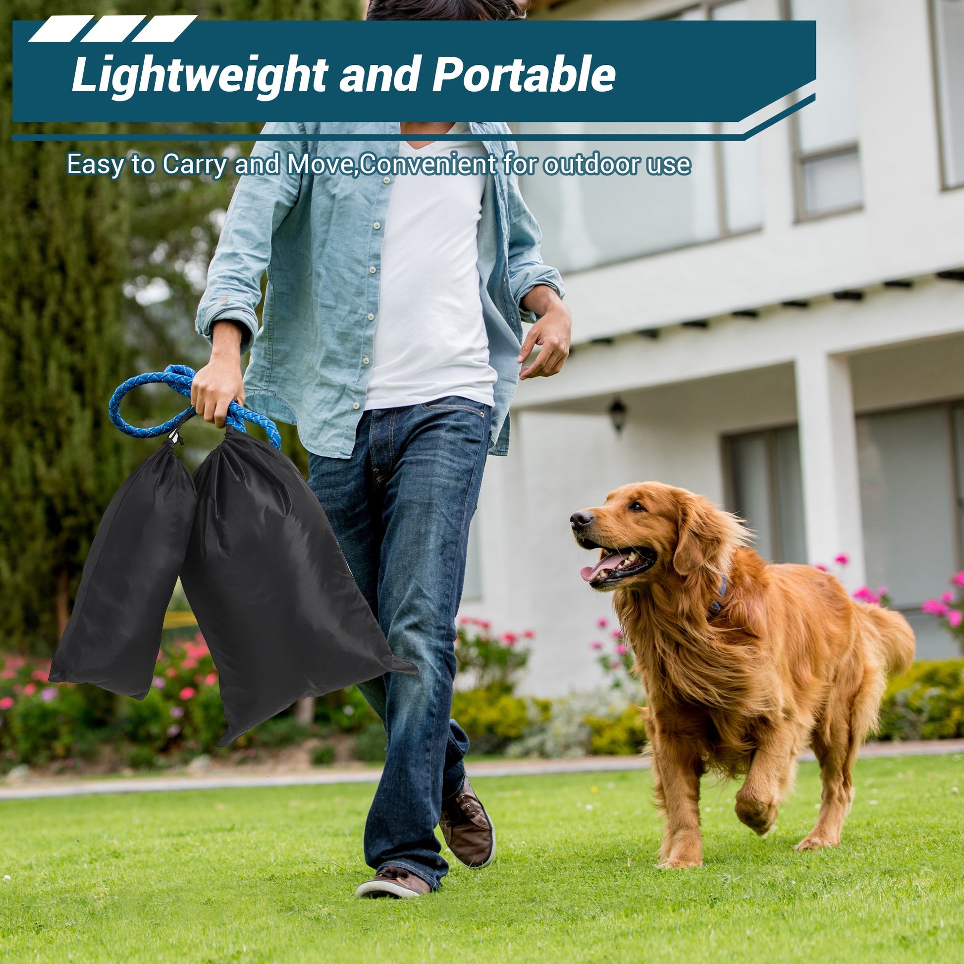 Set di ostacoli per agilità per cani Garvee con 12 coni, 6 barre, regolabili, materiale ABS per addestramento all'aperto, portatile, versatile