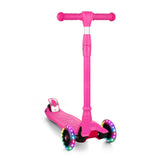 Monopattino per bambini Garvee con altezza regolabile in 3 posizioni, rosa: monopattino leggero in alluminio con 3 impostazioni di altezza e ruote illuminate a LED per bambine dai 3 anni in su, per uso interno o esterno. - Rosa