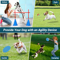 Set di ostacoli per agilità per cani Garvee con 12 coni, 6 barre, regolabili, materiale ABS per addestramento all'aperto, portatile, versatile