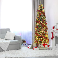 Albero di Natale Garvee 230cm con supporto in metallo - Illuminazione LED bicolore con 8 modalità per una magica atmosfera natalizia