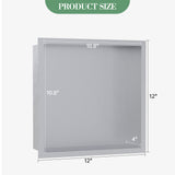 Garvee Nicchia Doccia in Acciaio Inossidabile 30,5x30,5 cm per Bagno Moderno, Drenaggio Ottimale, Facile Installazione, Design Elegante, Multiuso - Spazzolato
