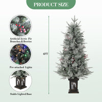 Albero di Natale Garvee da 125 cm con luci e decorazioni - base a forma di pupazzo di neve per la decorazione invernale della tavola