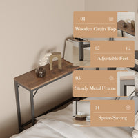 Tavolo consolle Garvee, tavolo da divano industriale con ripiano, struttura in metallo MDF, soggiorno, ufficio, camera da letto, 39,4" L, grigio