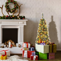 Albero di Natale vintage Garvee da 145 cm con struttura in metallo, 300 LED, 8 modalità, spina UE e base con morsetto