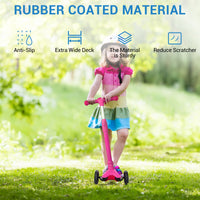 Monopattino per bambini Garvee con altezza regolabile in 3 posizioni, rosa: monopattino leggero in alluminio con 3 impostazioni di altezza e ruote illuminate a LED per bambine dai 3 anni in su, per uso interno o esterno.