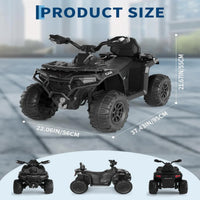 Quad elettrico per bambini Garvee 12V nero con telecomando, musica a LED per guida fuoristrada, dai 3 anni in su