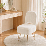 GARVEE Sgabello da Trucco Bianco Taglia Small con Contenitore Nascosto, Schienale Ribaltabile, Seduta Girevole a 360°, Altezza Regolabile e Ruote per Toeletta - Bianco