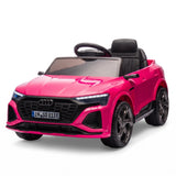 Garvee Auto Elettrica per Bambini 12V Audi Licenziata con Telecomando, Musica e Batteria Ricaricabile - Fuoristrada per Esterni - Rosso Rosa - Rosso