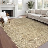 GARVEE Tappeto Passatoia Pieghevole 120 × 170 cm Beige con Stampa, Lavabile e Antiscivolo, Morbido e Resistente per Corridoio e Ingresso