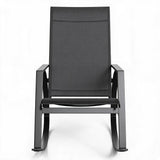 GARVEE Set di 2 Sedie a Dondolo da Giardino in Textilene Grigio, Telaio in Metallo Antiruggine, Design Ergonomico, per Patio e Spazi Esterni