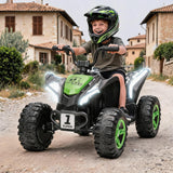 GARVEE Quad Elettrico per Bambini 12 V, 2 Motori da 35 W, Luci LED, Musica e Avviamento Graduale, Ruote EVA, Verde, 3–6 Anni - Verde