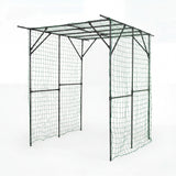 GARVEE Arco da Giardino Rampicanti 200×150×200 cm con Rete, Tunnel in Acciaio Rivestito PE per Cetrioli, Pomodori e Viti, Nero