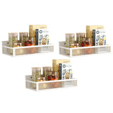 GARVEE Set 3 Mensole Magnetiche da Frigorifero in Acciaio al Carbonio Bianco con Pannello Trasparente, Organizer per Spezie e Accessori Cucina Senza Forare - Bianco con pannello trasparente