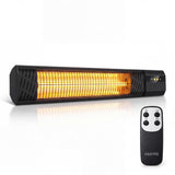 GARVEE Stufa a Infrarossi da Parete 2500 W, Riscaldatore in Fibra di Carbonio IP65, 9 Livelli di Potenza e Timer, Nero per Terrazzo e Veranda