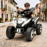 GARVEE Quad Elettrico per Bambini 12 V, 2 Motori da 35 W, Luci LED, Musica e Avviamento Graduale, Ruote EVA, Bianco, 3–6 Anni - Bianco