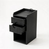 GARVEE Comodino stretto con presa elettrica e finitura nera, colore nero, 35 x 20 x 62, per organizzare e arredare gli ambienti di casa