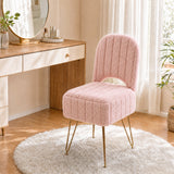 GARVEE Sgabello da Trucco Rosa Taglia Large con Contenitore Nascosto, Schienale Ribaltabile, Seduta Girevole a 360°, Altezza Regolabile e Ruote per Toeletta - Rosa
