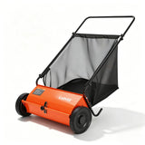 Garvee Spazzatrice Manuale da 53,3 cm con Sacco di Raccolta da 169,9 L, Altezza Spazzole Regolabile e Telaio in Acciaio al Carbonio per Prato e Patio - Arancione