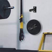 Garvee Set di 6 Porta Dischi Pesi da 2" Acciaio Nero - Montaggio Parete 300 libbre, Anelli Gomma - Perfetto per Festa del Papà, Palestra Casa