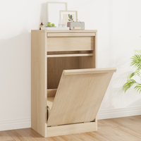 Pattumiera Garvee con funzione di inclinazione, a prova di animali domestici, salvaspazio, in legno, indipendente, robusta, per cucina e soggiorno, 10 galloni