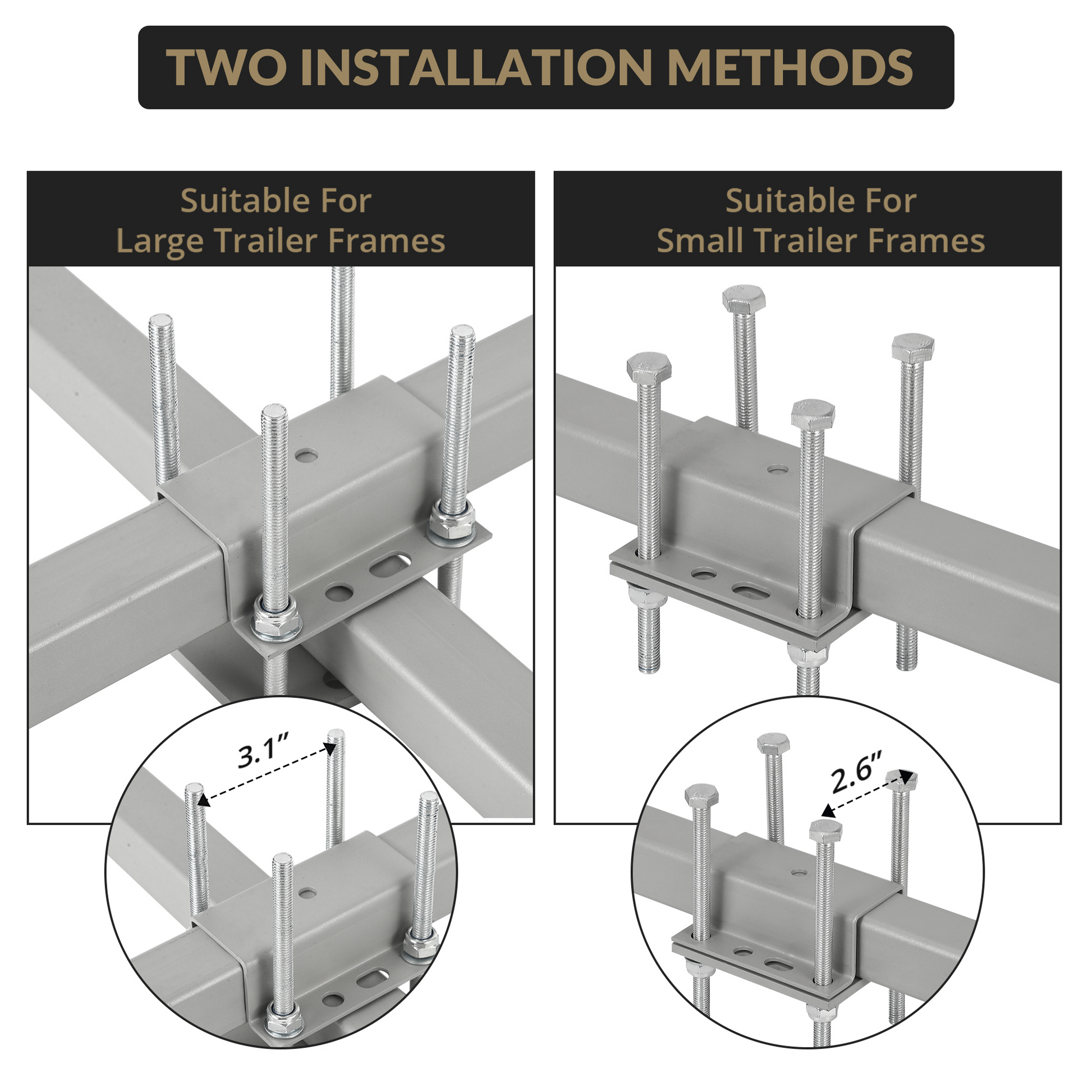 Guida per Rimorchi Garvee 2 pezzi in acciaio inossidabile da 60" con imbottitura in moquette, regolabile, resistente alla corrosione, per barche da sci e da pesca