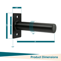 Garvee Set di 6 Porta Dischi Pesi da 2" Acciaio Nero - Montaggio Parete 300 libbre, Anelli Gomma - Perfetto per Festa del Papà, Palestra Casa