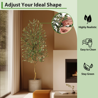 Albero di ulivo artificiale Garvee da 7 piedi con foglie e frutti realistici, struttura in metallo resistente per soggiorno e ufficio, facile da pulire, verde