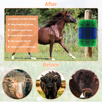 Garvee 2 pezzi Spazzola tiragraffi per bovini, cavalli, capre - Montaggio flessibile ed espandibile - Nylon, setole morbide - Versatile nella stalla