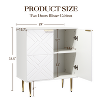 Mobile buffet Garvee con 2 ante, credenza moderna da cucina, robusto legno MDF, bianco, per sala da pranzo e corridoio, 29 pollici