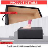 Garvee Pilates Seat Box per Reformer, pieghevole e antiscivolo, robusto, nero, per home studio e yoga, portatile, 24,4x16,9x9 pollici