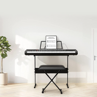 Tastiera pianoforte Garvee Kids a 61 tasti con borsa, microfono, cuffie per principianti, portatile per uso domestico, nero