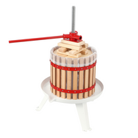 Garvee 3,2 Gal/12L Pressa per vino da frutta, cesto in legno con robusta struttura triangolare, per mele, uva, miele, pressa manuale con sacchetti filtro